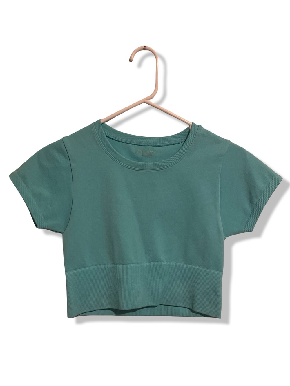 Teal Offline by Aerie Sidewalk Seamless Cropped T-Shirt